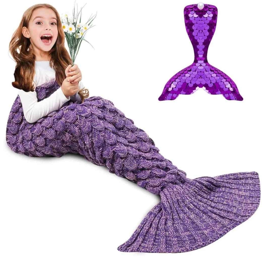 Brand New Purple Mermaid Tail Blanket for Kids